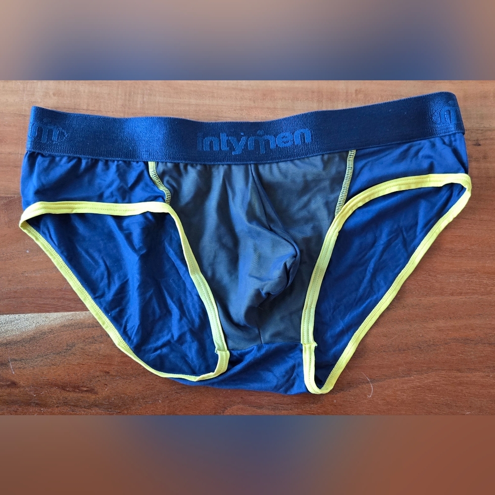 Blue And Yellow Mesh Microfiber Briefs